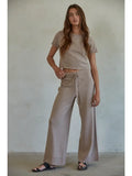 Summer Knit Wide Leg Pants