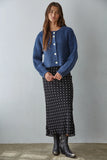 Woven Lyocell Polka Dot Flare Midi Skirt