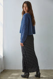 Woven Lyocell Polka Dot Flare Midi Skirt