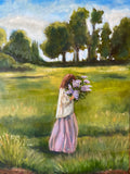 16” x 20” Oil on Canvas “Picking Lilacs”