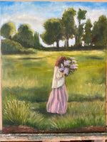16” x 20” Oil on Canvas “Picking Lilacs”