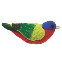 Felt Bird Garden Ornament - Painted Bunting Handmade and Fair Trade