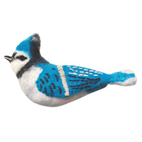 Felt Bird Garden Ornament - Blue Jay Handmade and Fair Trade