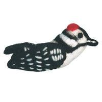 Felt bird Ornament - Downy Woodpecker Handmade and Fair Trade