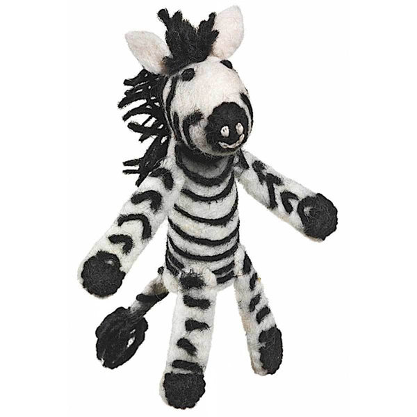 Woolie Finger Zebra Puppet