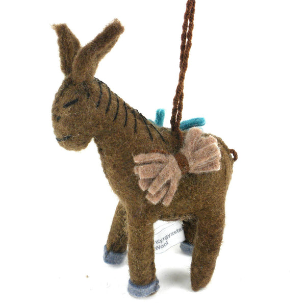 Baby Donkey Felt Holiday Ornament - Silk Road Bazaar (O)