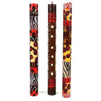 Set of Three Boxed Tall Hand-Painted Candles - Uzima Design Handmade and Fair Trade