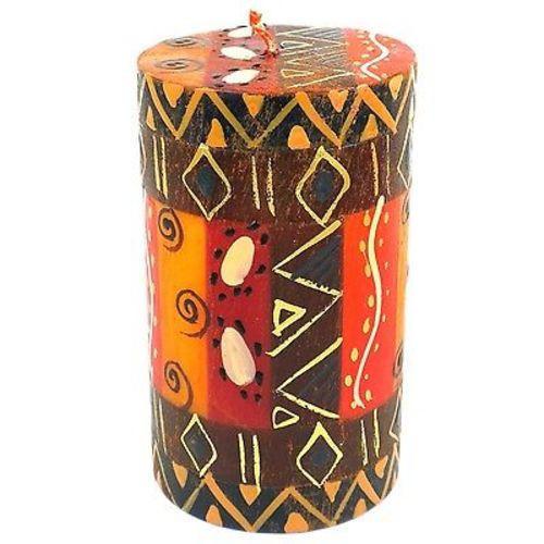 Single Boxed Hand-Painted Pillar Candle - Bongazi Design Handmade and Fair Trade