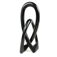 Natural Soapstone 10-inch Lover's Knot in Black Handmade and Fair Trade
