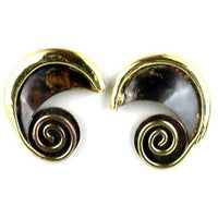 Evolution Brass Post Earrings Handmade and Fair Trade