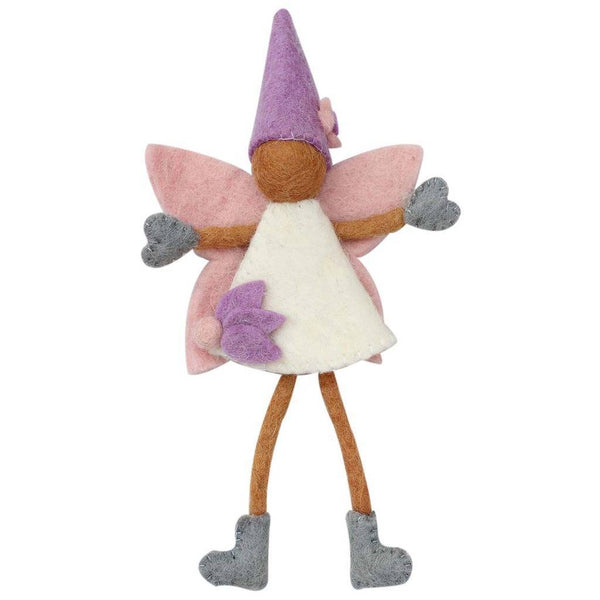 Handcrafted Felted Tooth Fairy with Purple Hat