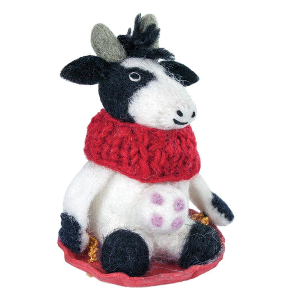 Bessie the Cow Felt Holiday Ornament - Wild Woolies (H)