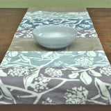 Long turquoise grey table runner