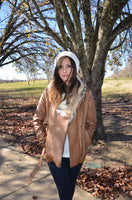 Classic Brown Leather Fur Jacket