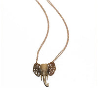 Elephant Pendant Bull Horn Necklace