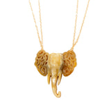Elephant Pendant Bull Horn Necklace