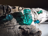 Wire Wrapped Teal Crystal Pendant