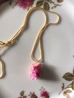 Handmade Crystalized Pink Druzy Necklace