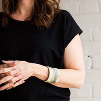 recycled bullhorn handmade cuff bracelet