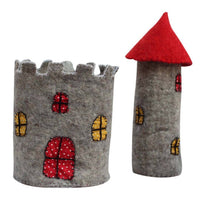 Handmade Large Felt Castle with Red Roof