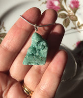 Teal Druzy Stone Silver Necklace