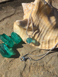Handmade Sea Glass Wired Wrap Drop Necklace