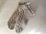 Cable Knitted Wool Slipper Socks