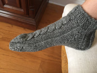 Cable Knitted Wool Slipper Socks