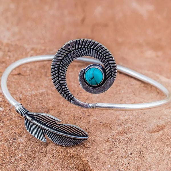 Turquoise Feather Bracelet