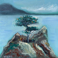 6”x 6” Original Oil on Canvas Artwork “The Lone Cypress “