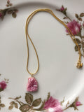 Handmade Crystalized Pink Druzy Necklace