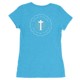 Trutogs emblem womens aqua t-shirt back