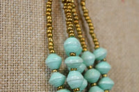 Turquoise Paper Bead Necklace