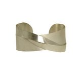 Handmade Twisting Ribbons Cuff - silver